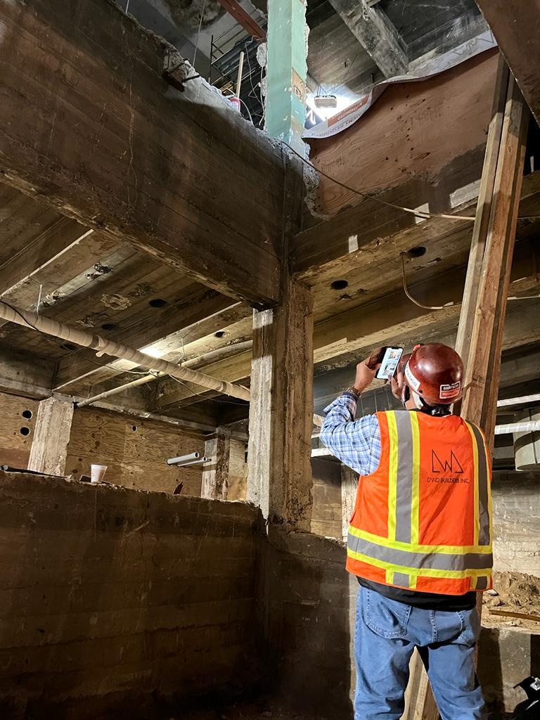 DWD Builders field documentation of existing concrete structural conditions
