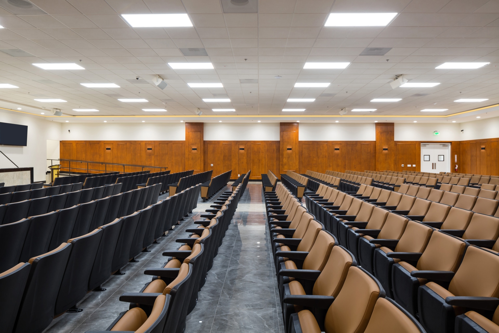 Completed sanctuary interior at the DWD Builders San Bernardino church project