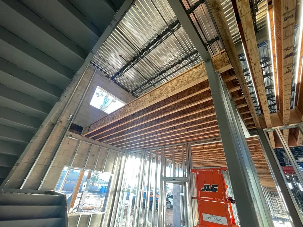 Building systems rough-in at the DWD Builders mixed-use assembly building in Phoenix