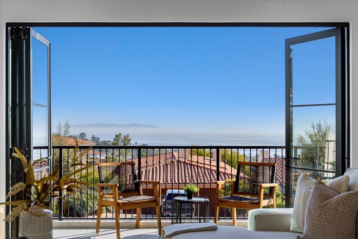 Completed coastal terrace with hillside views at a DWD Builders luxury estate in Palos Verdes, California