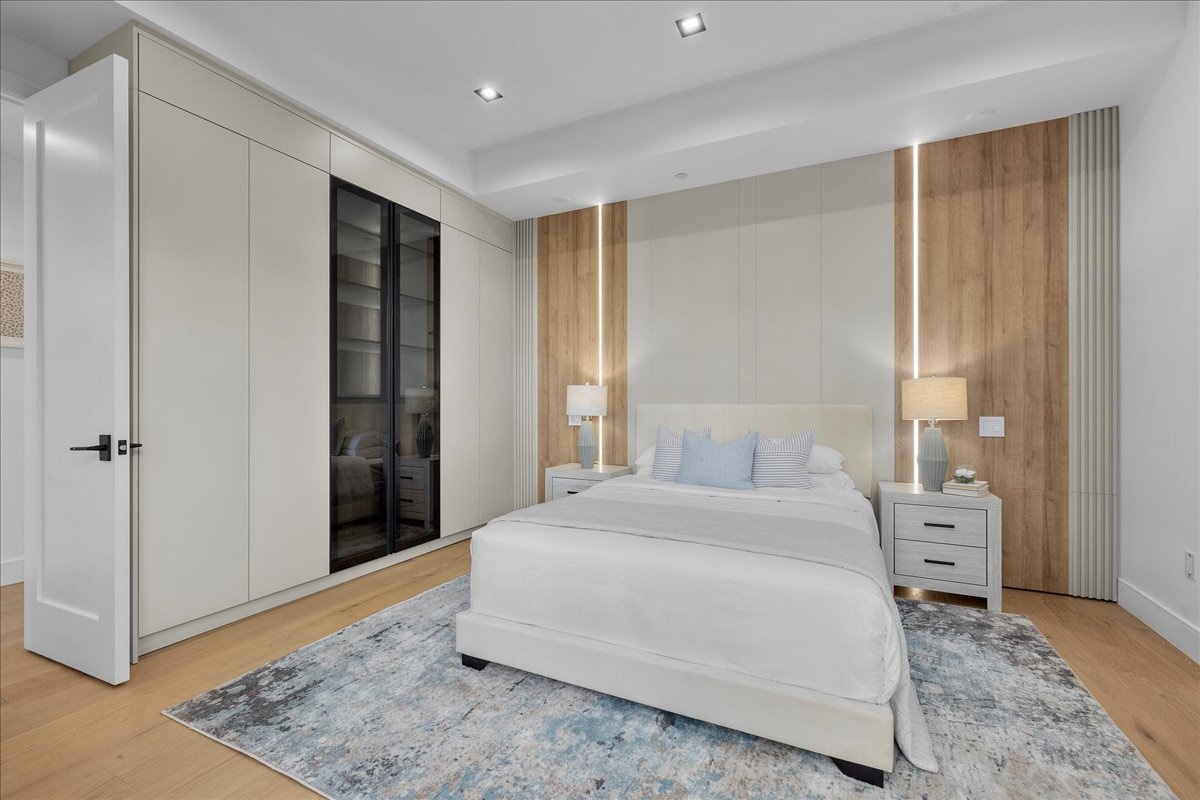 Completed bedroom suite in a DWD Builders luxury estate in Palos Verdes, California