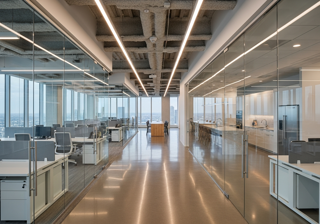 Modern open-plan office renovation — DWD Builders