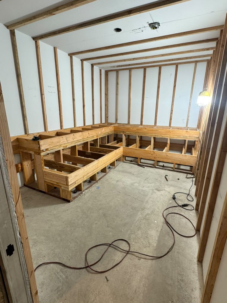 Sauna — Bench & Rough Framing