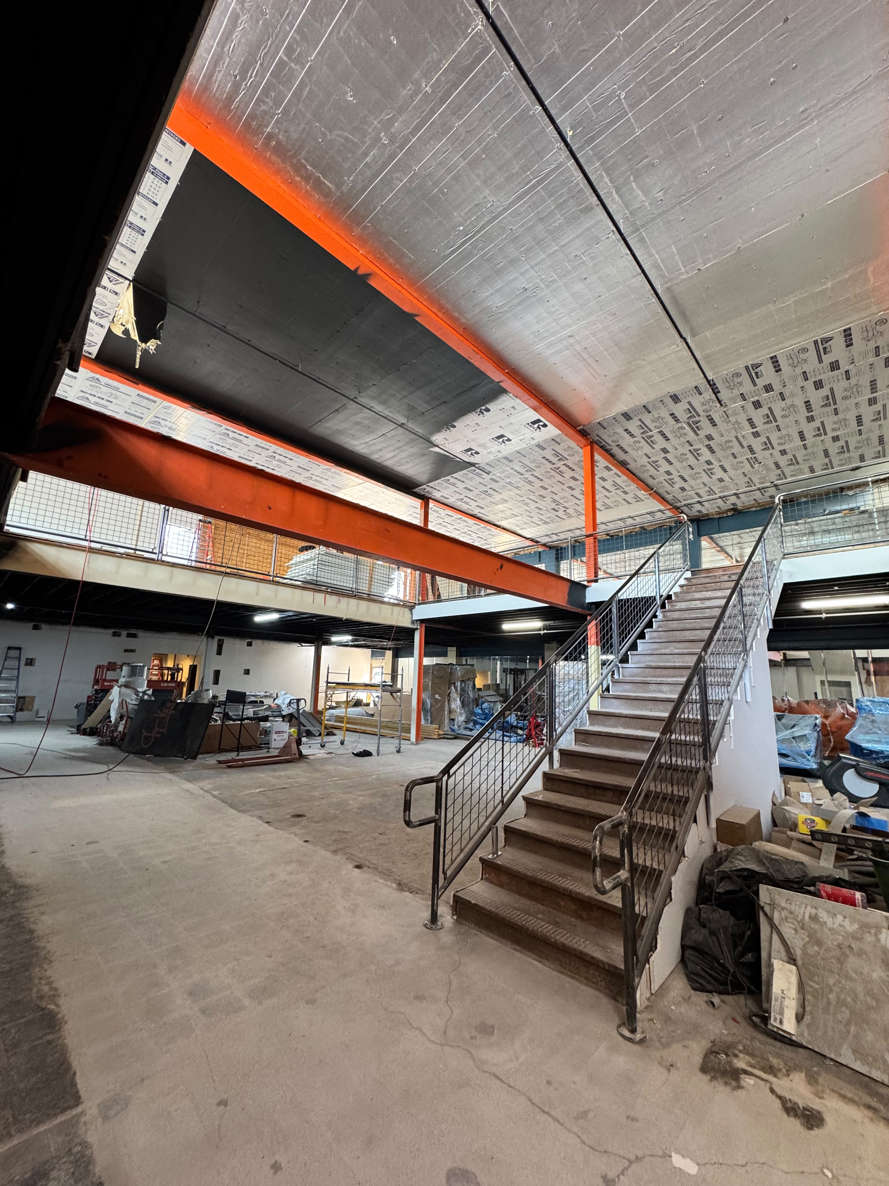 Ground Level — Steel Staircase & Mezzanine Structure