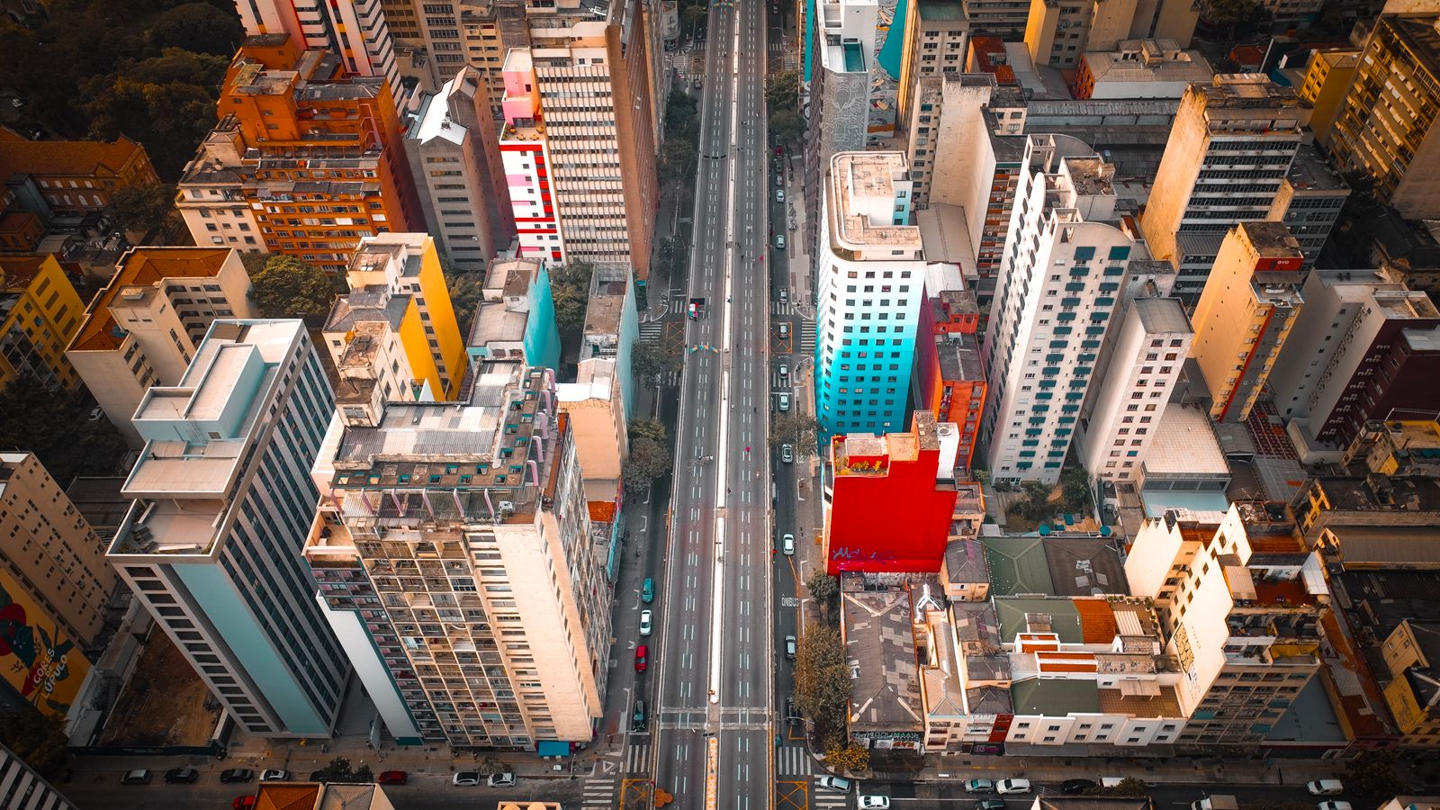 Vista aérea da cidade de São Paulo, incluindo a região central