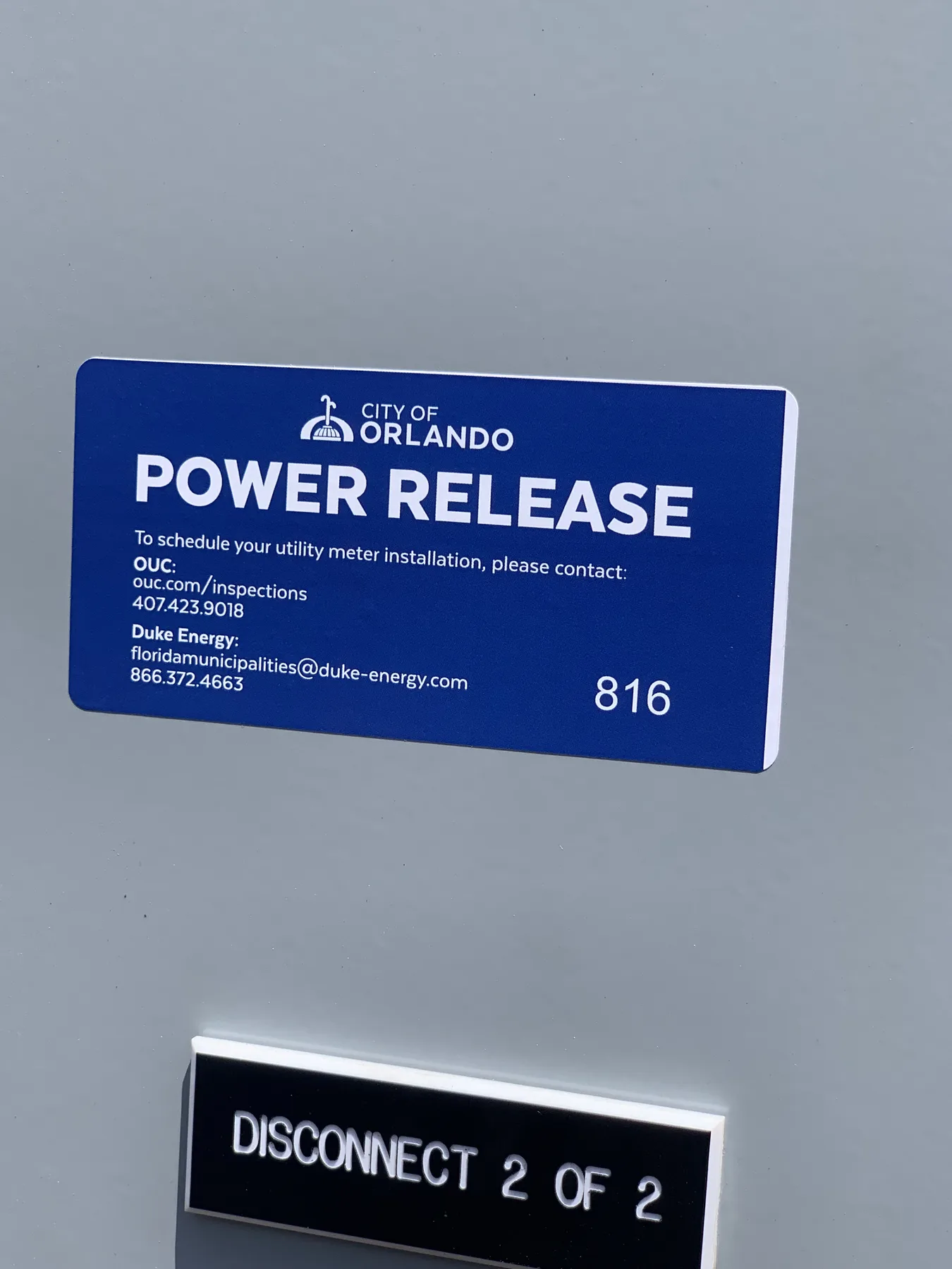 New Electrical Service — City of Orlando Power Release