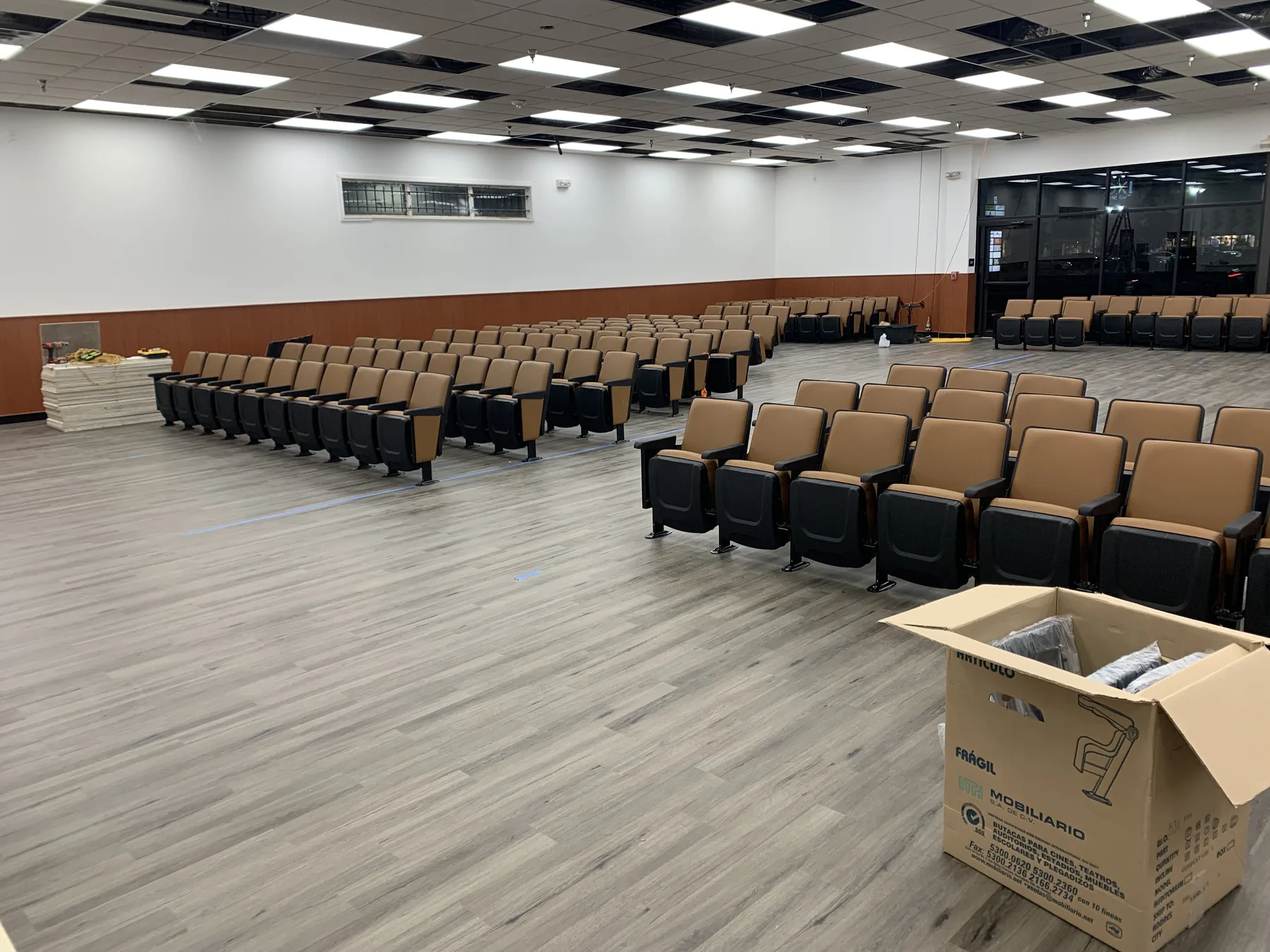 Sanctuary — Fixed Seating Installation Near Completion