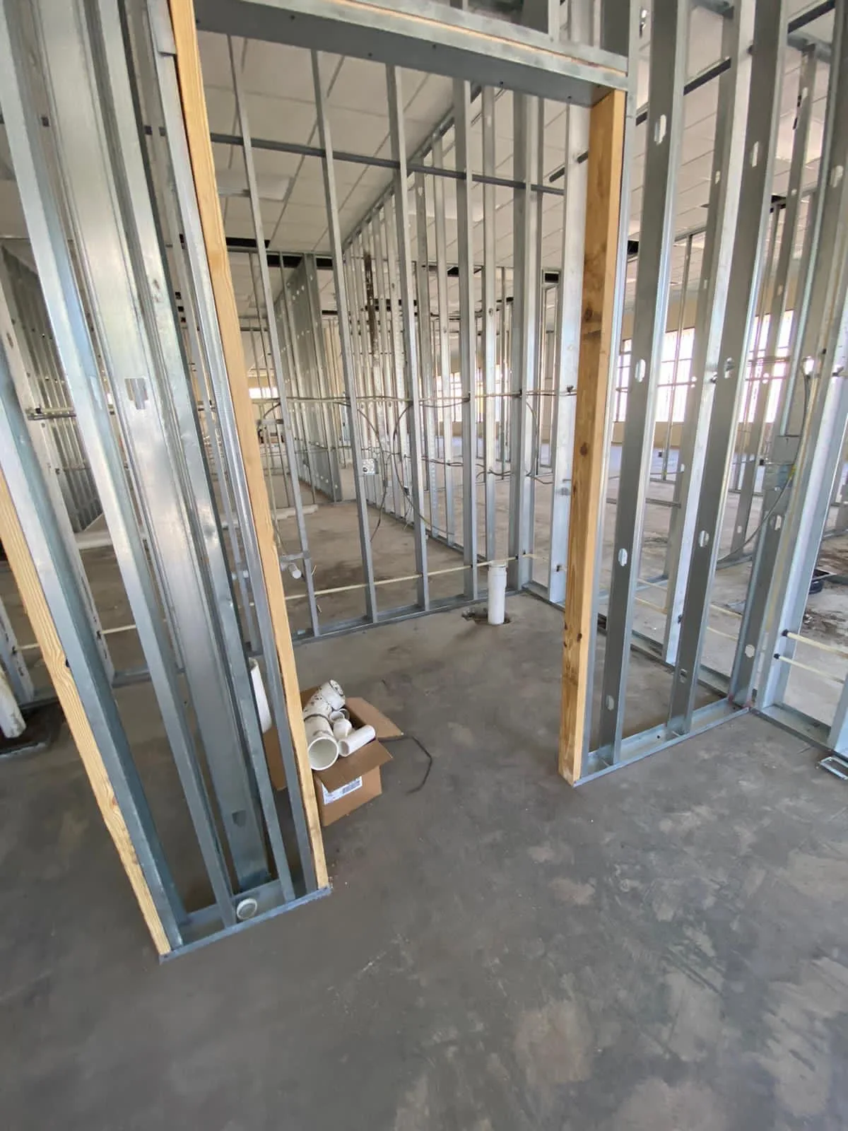 During Construction — Interior Metal Framing and Rough Plumbing