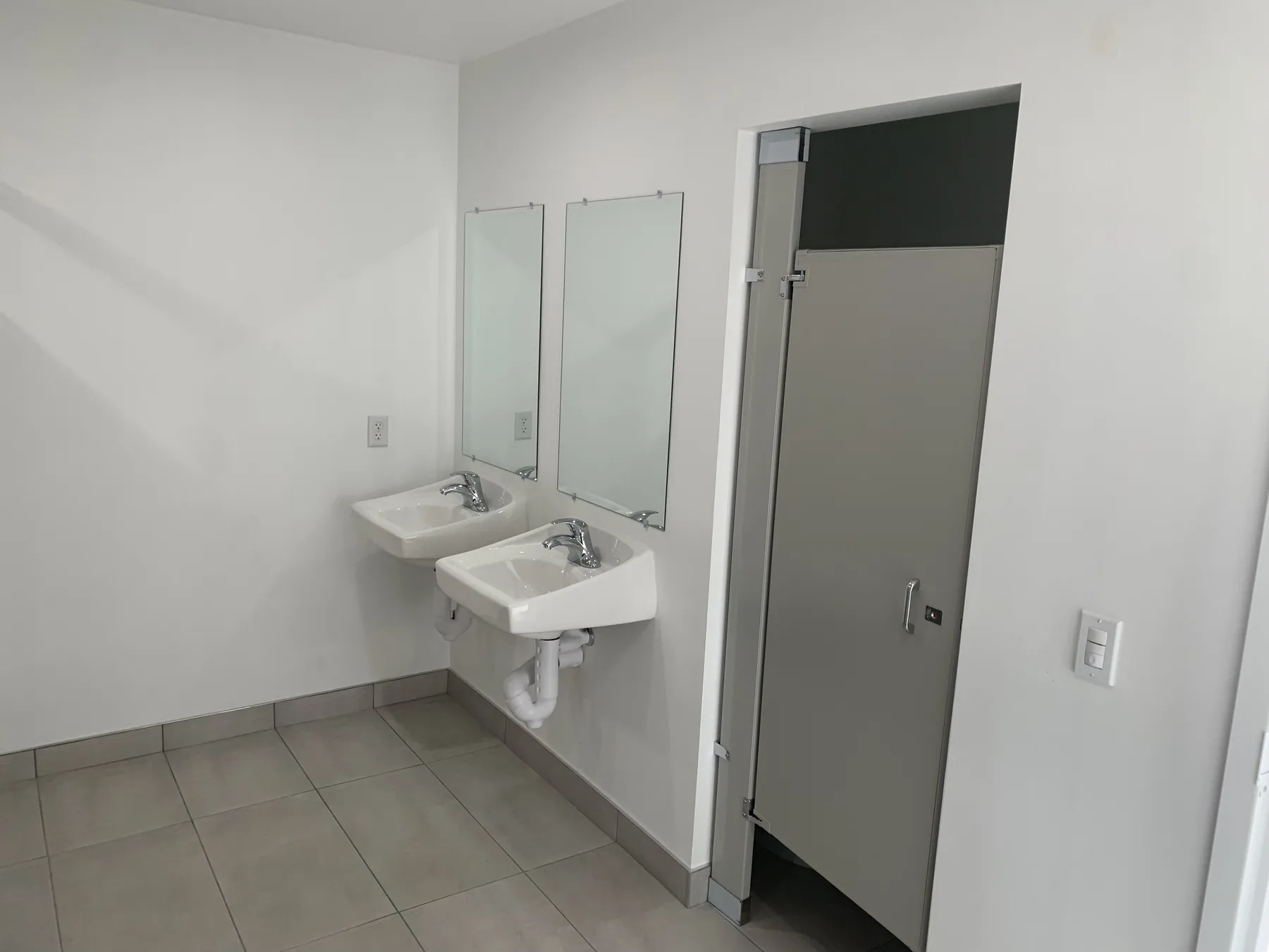 Finished Public Restroom — Sinks and Mirrors