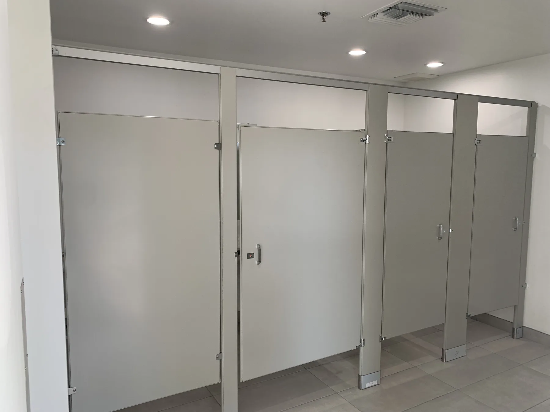 Finished Public Restroom — Stall Partitions