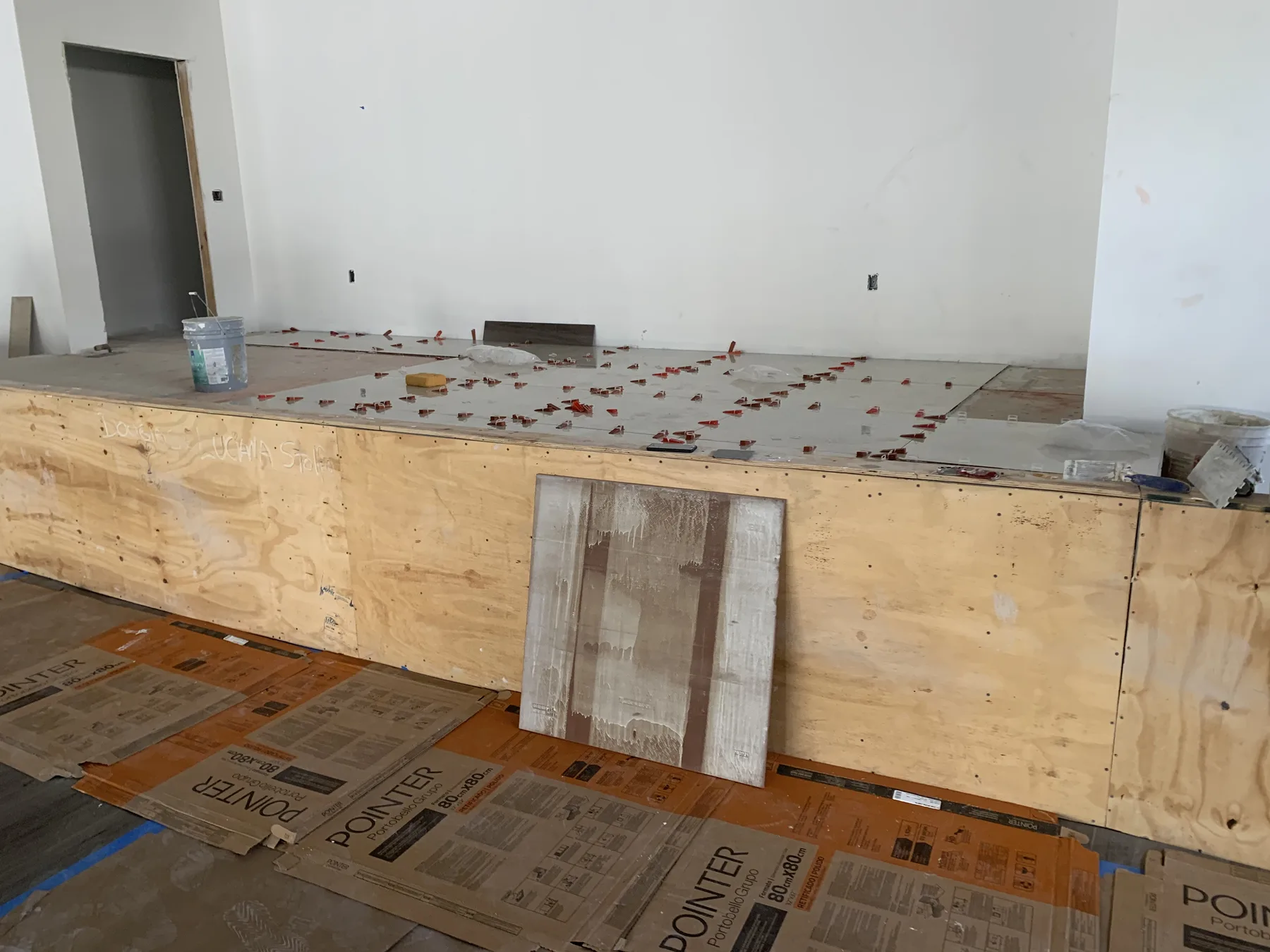 During Construction — Reception Desk Build-Out