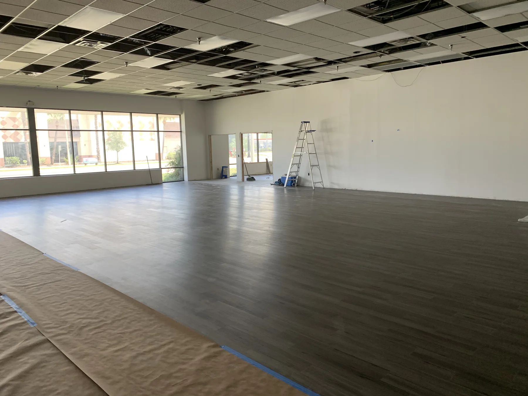 Sanctuary During Construction — Flooring and Ceiling Work